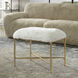 Charmed Cream Faux Sheepskin and Soft Gold Bench