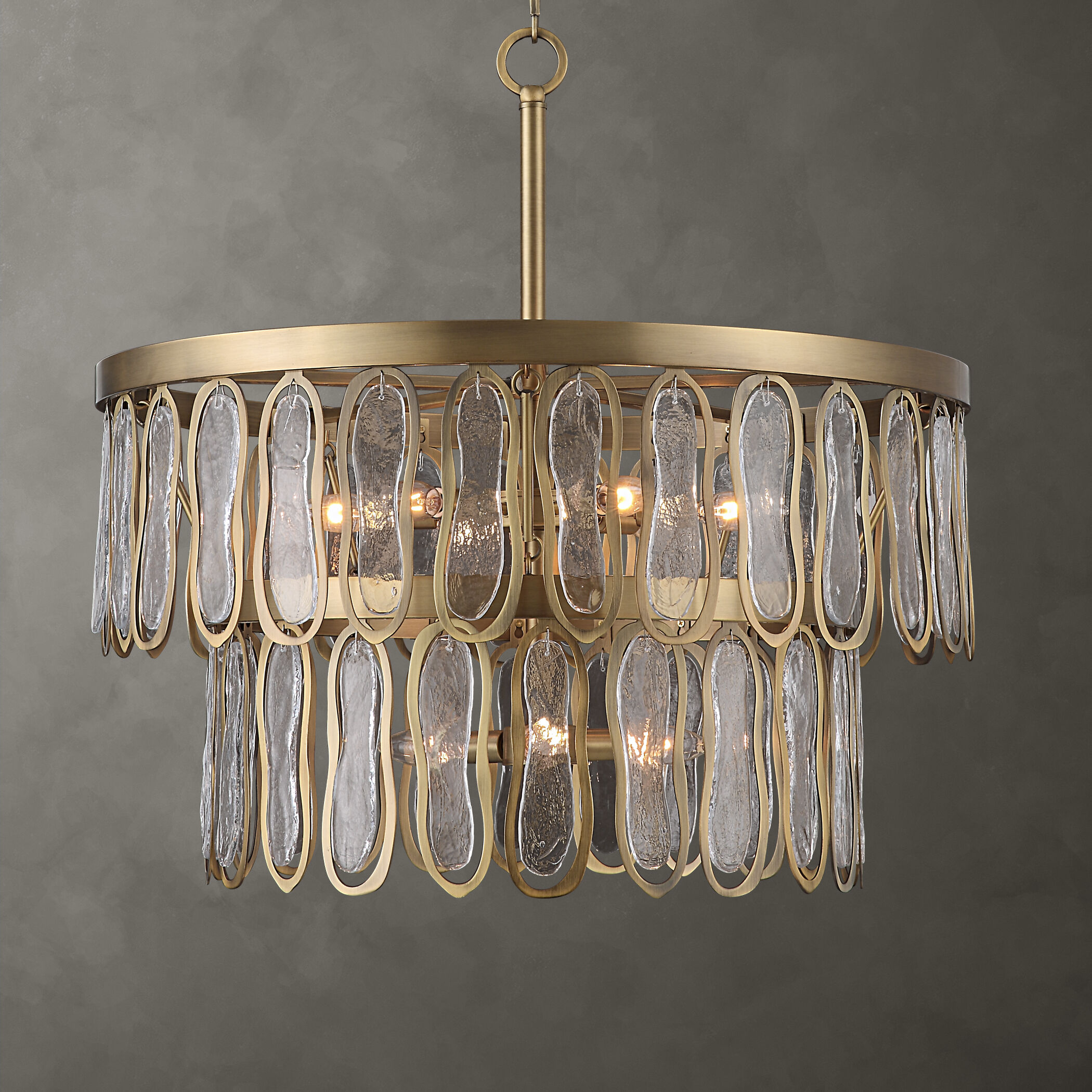 Aurelie 9 Light 28 inch Antique Brass Pendant Ceiling Light