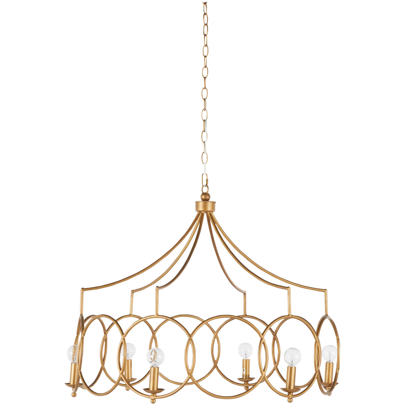 Cansa 6 Light 32 inch Clean Antique Gold Chandelier Ceiling Light