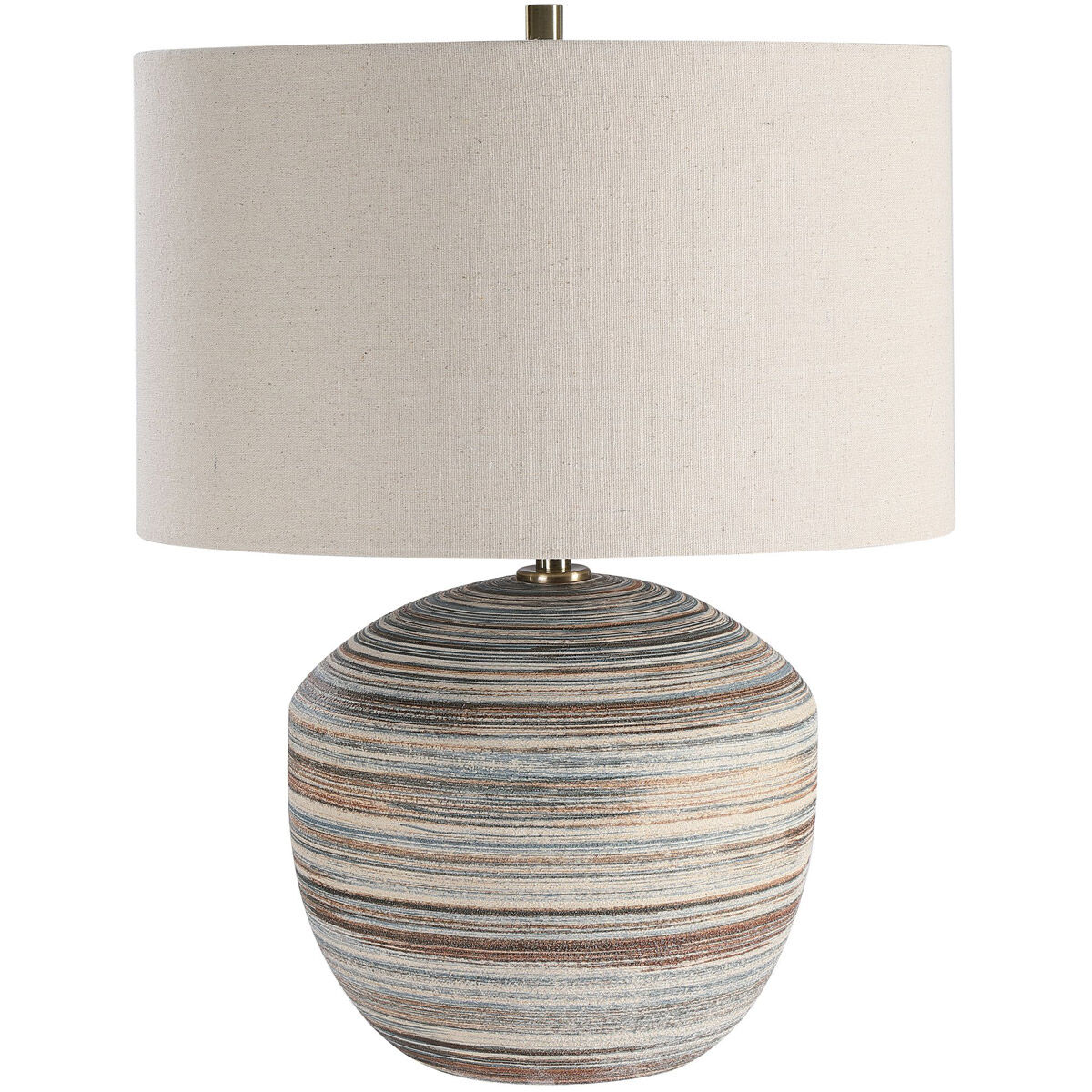 Prospect 22 inch 150 watt Brown/Taupe/Cream/Blue Ceramic Accent Lamp Portable Light