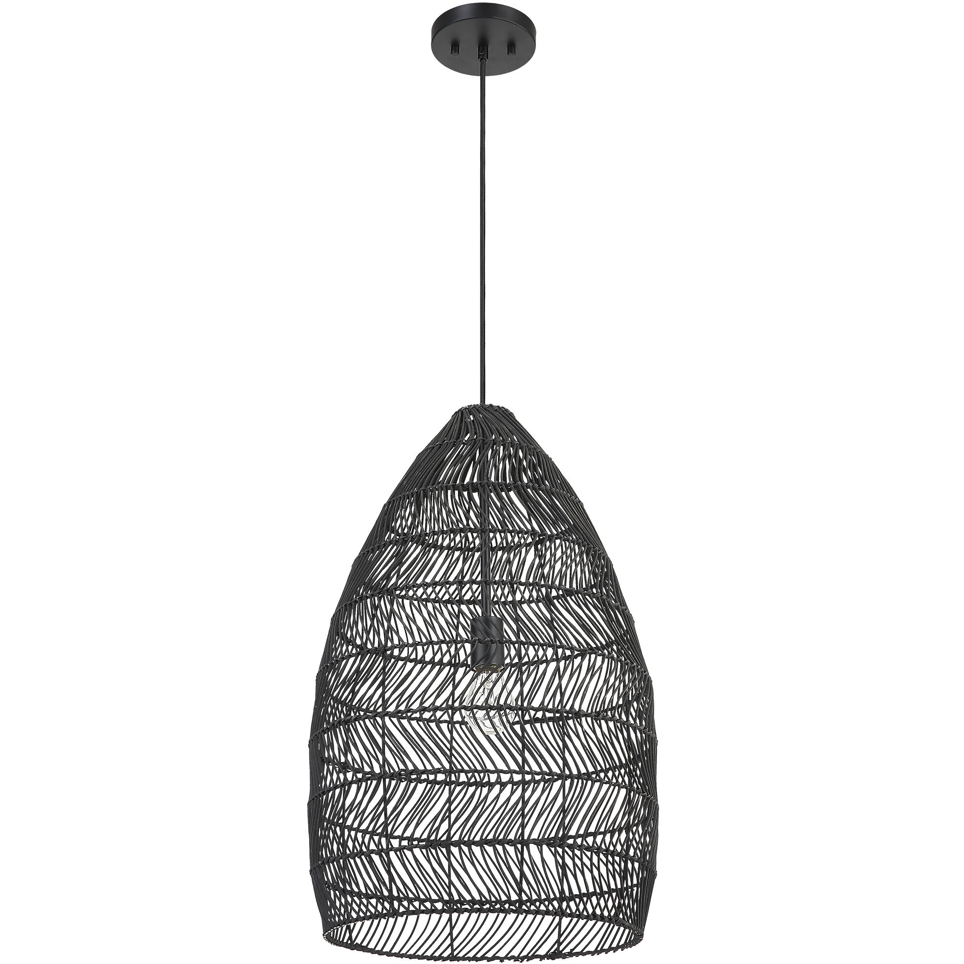 Nandi 1 Light 15 inch Matte Black Pendant Ceiling Light