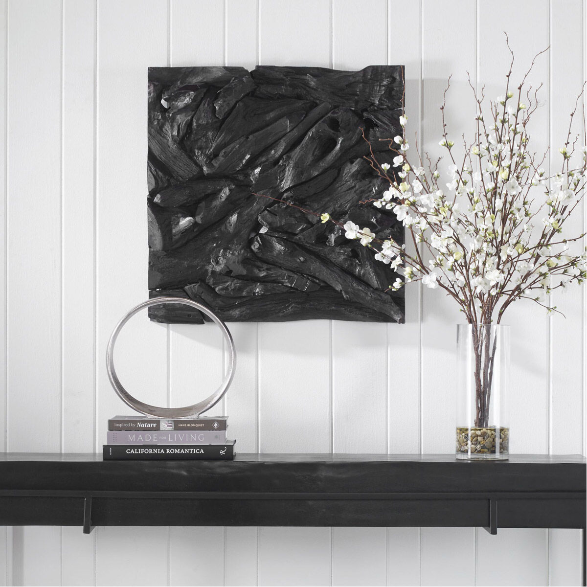 Rio Satin Black Wood Wall Decor