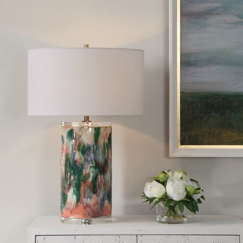 Verdant 27.75 inch 150.00 watt Multi-Colored with Brass and Crystal Table Lamp Portable Light