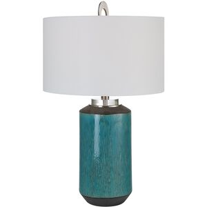Maui 29 inch 150.00 watt Aqua Blue Glaze and Matte Bronze Table Lamp Portable Light