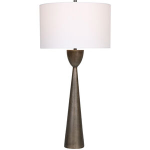 Waller 36 inch 150.00 watt Old Iron with Brushed Nickel Details Table Lamp Portable Light