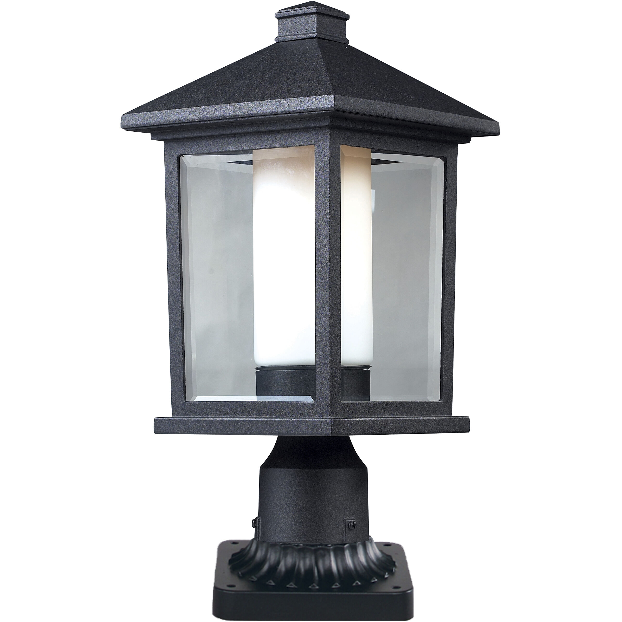 Mesa 1 Light 18 inch Black Outdoor Pier Mounted Fixture
