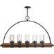 Atwood 5 Light 51 inch Real Wood and Weathered Bronze Linear Pendant Ceiling Light