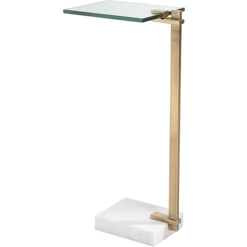 Butler 24 X 11 inch Brushed Brass and White Marble Coffee Tables