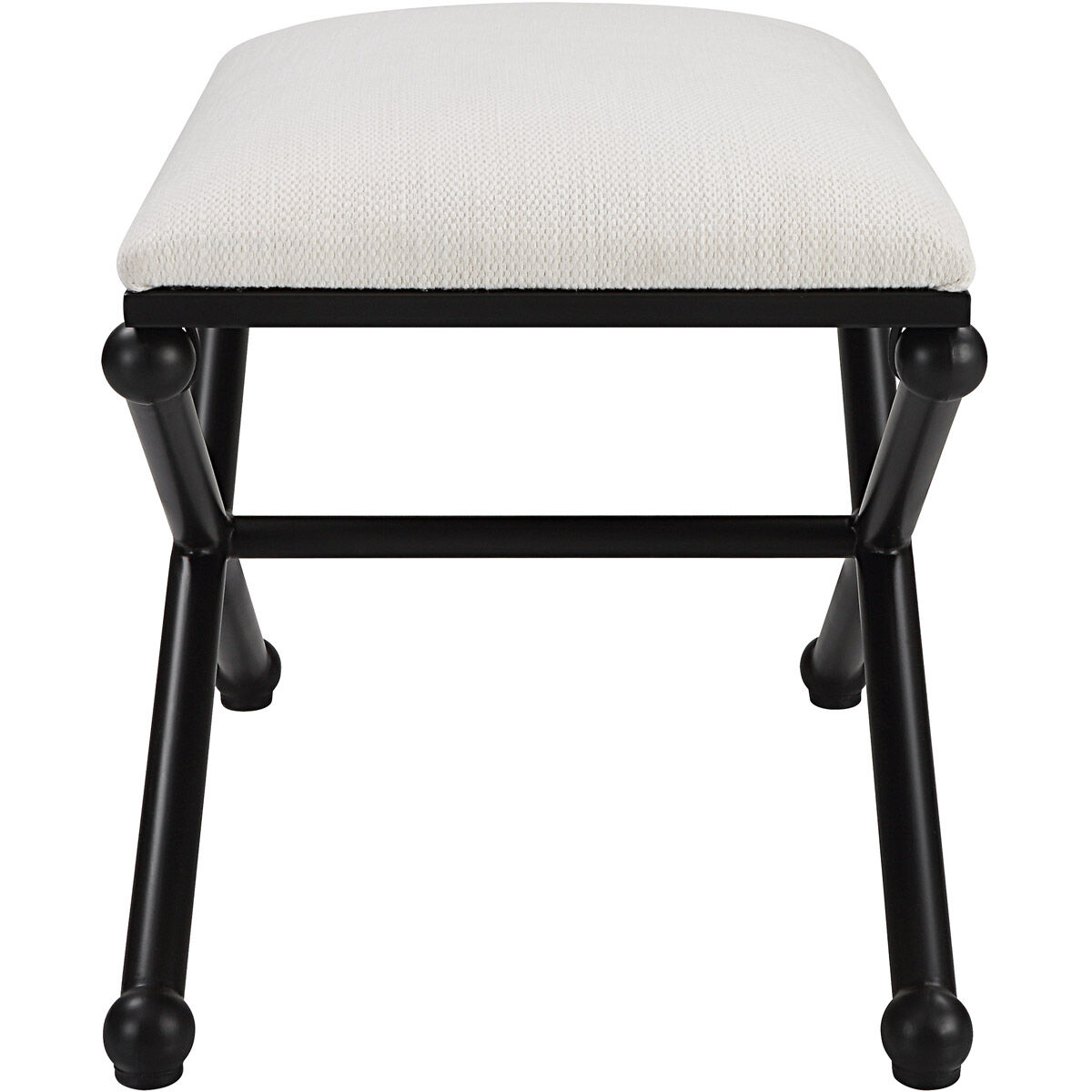 Andrews Satin Black and White Polyester Bench
