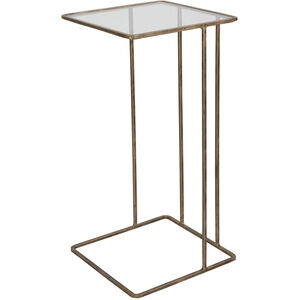 Cadmus 24 X 12 inch Antiqued Gold and Clear Glass Side Table