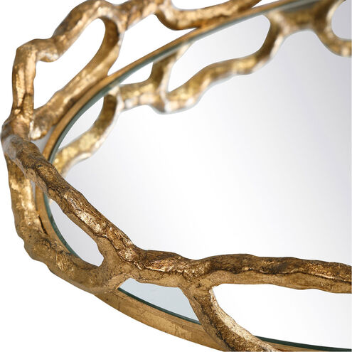 Cable Gold Leaf Chain Mirrored Tray
