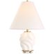 Bora 17.5 inch 60.00 watt Matte White Glaze and Brass Accent Lamp Portable Light