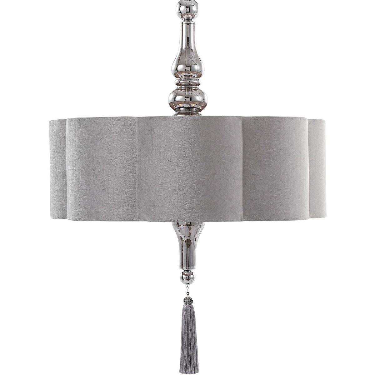 Helena 4 Light 22 inch Plated Smoke Glass with Chrome Finish Pendant Ceiling Light
