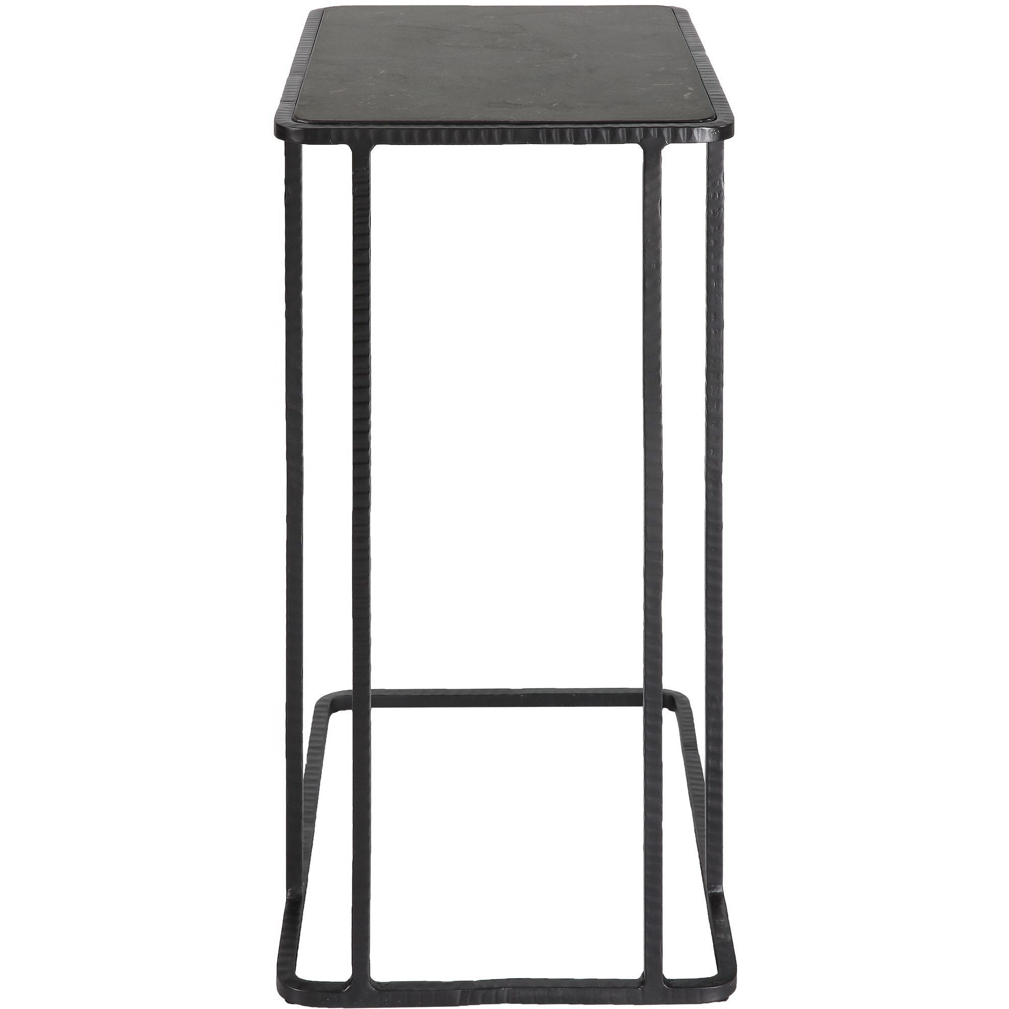 Cavern 24 X 17.9 inch Iron Frame and Bluestone Accent Table