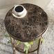 Cusano 20.25 X 16.25 inch Brown marble and Antique Brass Accent Table
