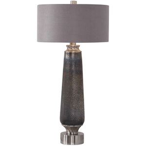 Lolita 37 inch 150 watt Deep Blue and Rust Copper with Brushed Nickel Table Lamp Portable Light