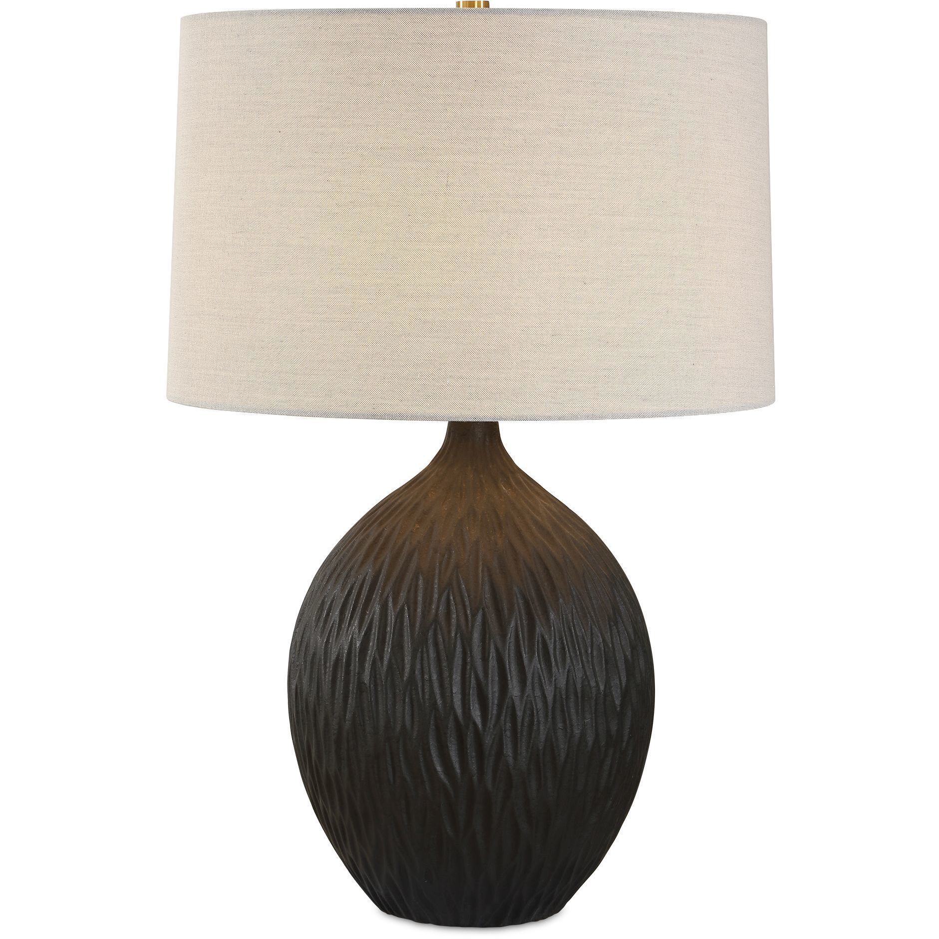 Levee 27 inch 150 watt Satin Black Glaze Table Lamp Portable Light