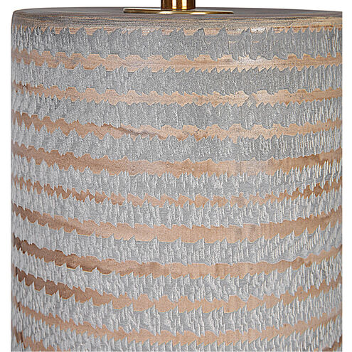 Monolith 29 inch 150.00 watt Frosted Pewter Gray and Antique Brass Table Lamp Portable Light