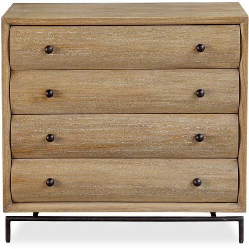 Millard Natural Wood and Bronze 4 Drawer Chest