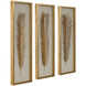 Palma Gold and Neutral Linen with Gold Leaf Shadow Boxes, Set of 3