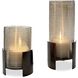 Fluted Fire 12 X 5.25 inch Candleholders, Set of 2
