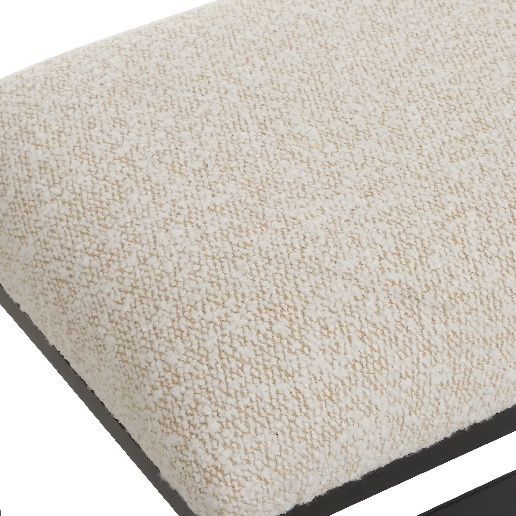 Halston Matte Black and Off-White with Brushed Brass Bench