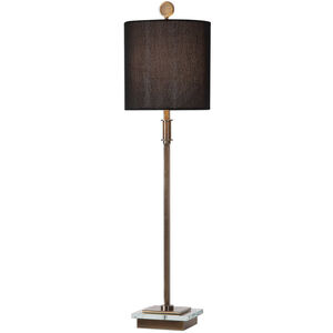 Volante 34 inch 100 watt Antique Brass and Crystal Table Lamp Portable Light