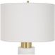 Ruse 30 inch 150 watt Whitewashed Wood and Brushed Brass Table Lamp Portable Light