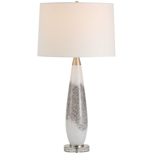 Quinn 28.75 inch 150.00 watt White with Metallic Silver Details Table Lamp Portable Light