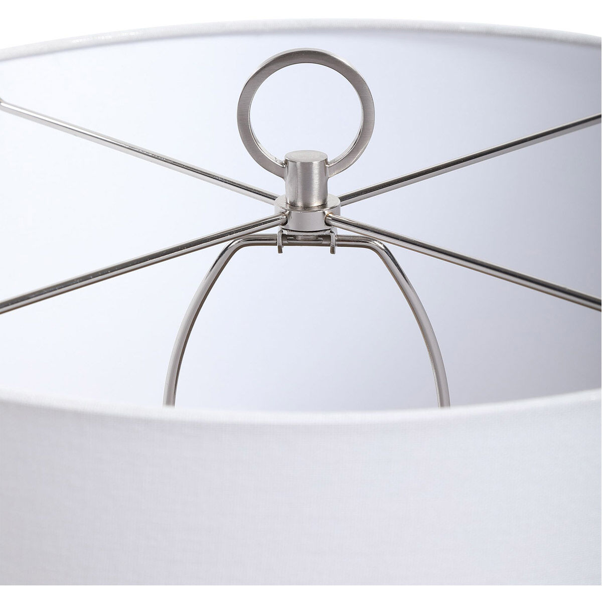 Cyprien 27 inch 150.00 watt Brushed Rustic Gray and Crackled Gloss White Table Lamp Portable Light