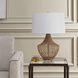 Samori 24.5 inch 150 watt Rattan and Antique Brass Table Lamp Portable Light