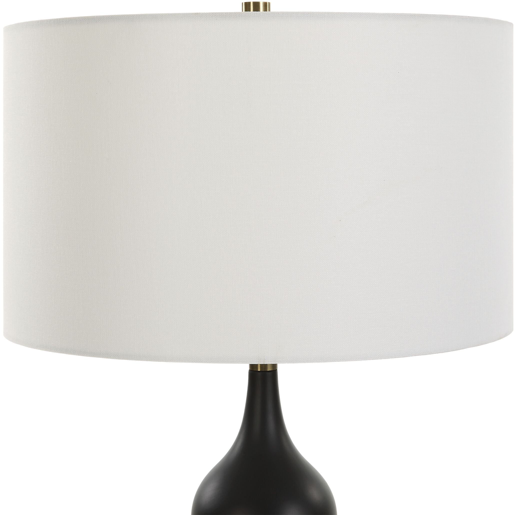 Caviar 32.75 inch 150.00 watt Matte Black and Antique Brass with Crystal Table Lamp Portable Light