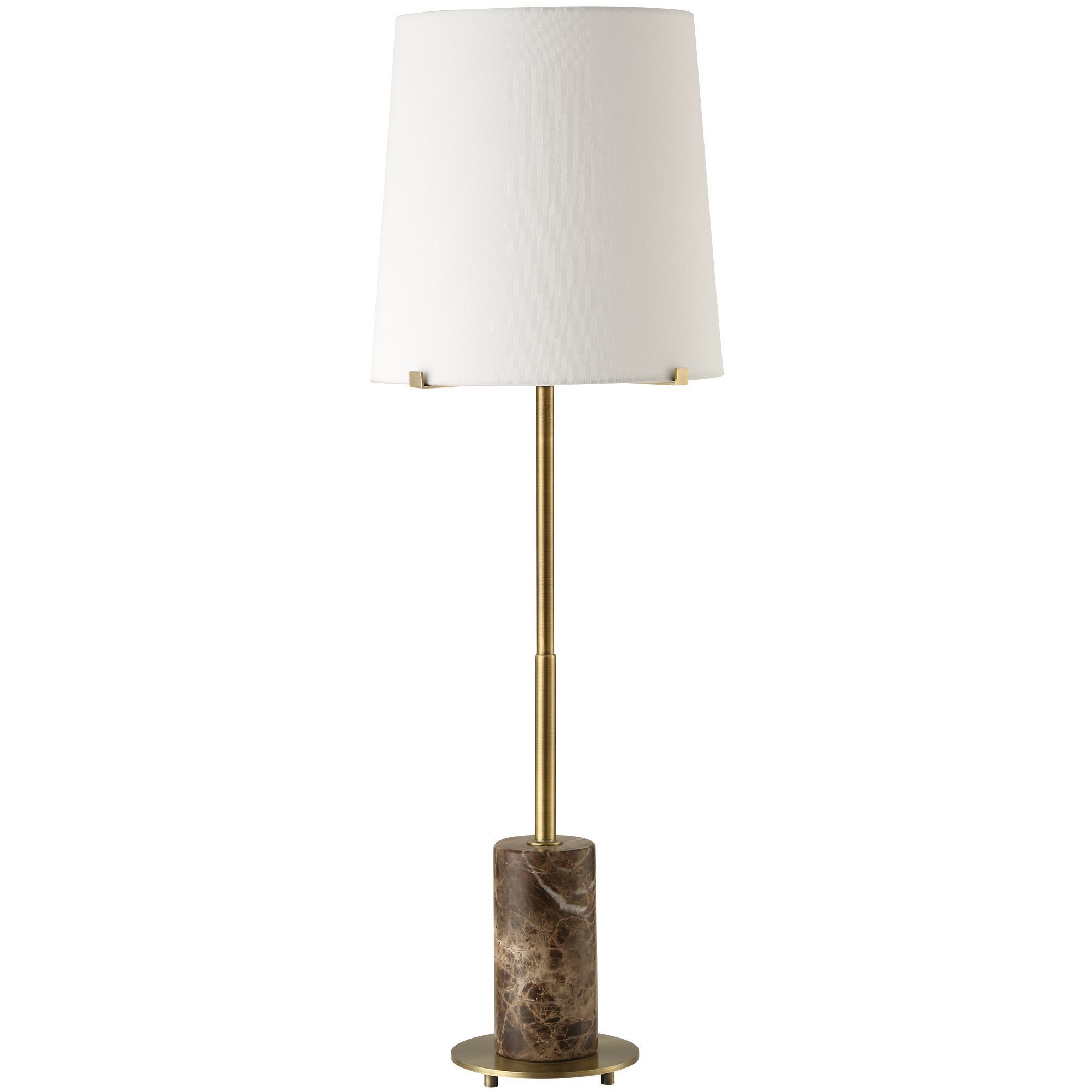 Sepia 36 inch 100.00 watt Brown Marble and Antique Brass Buffet Lamp Portable Light