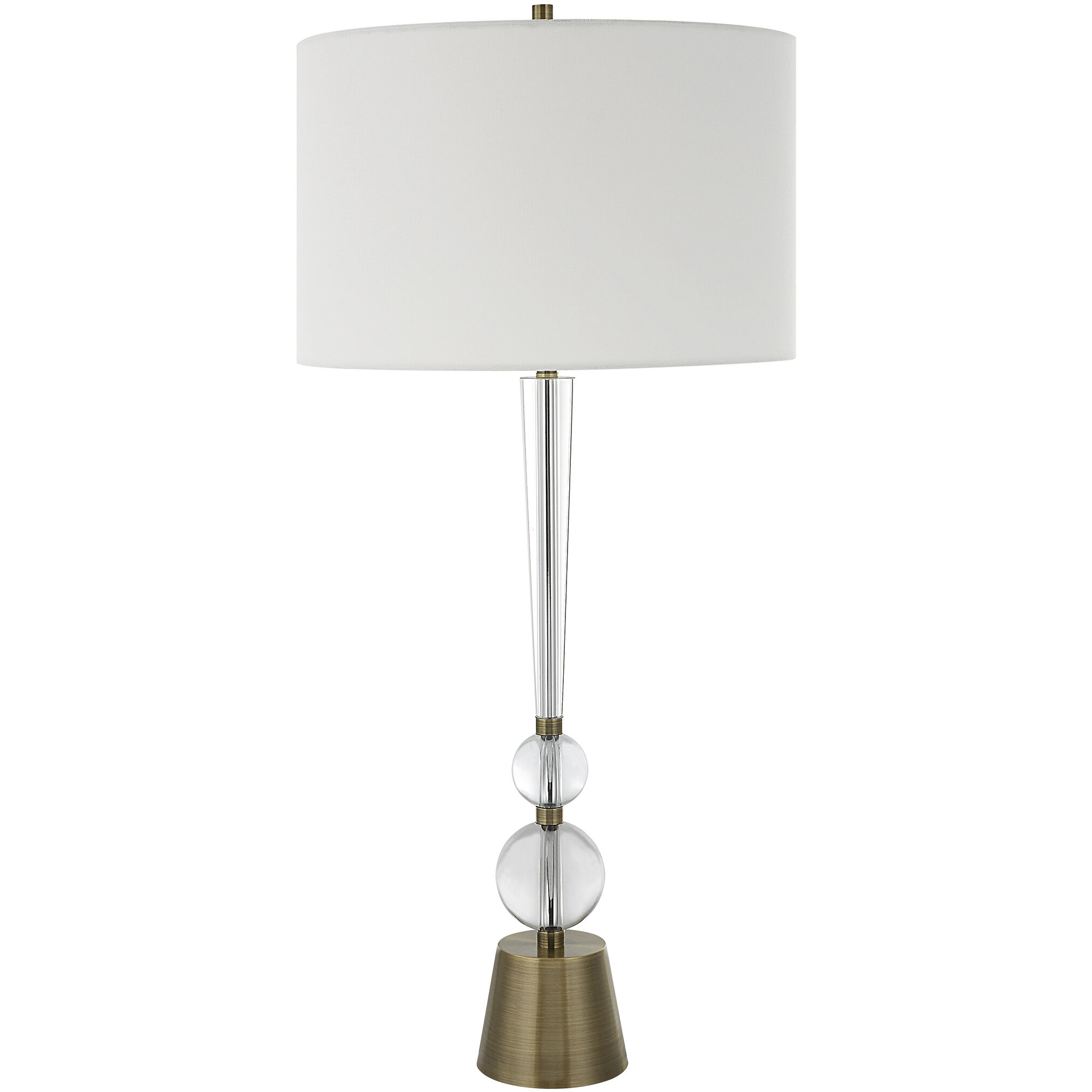 Annily 36.75 inch 150.00 watt Crystal and Antiqued Brass Table Lamp Portable Light