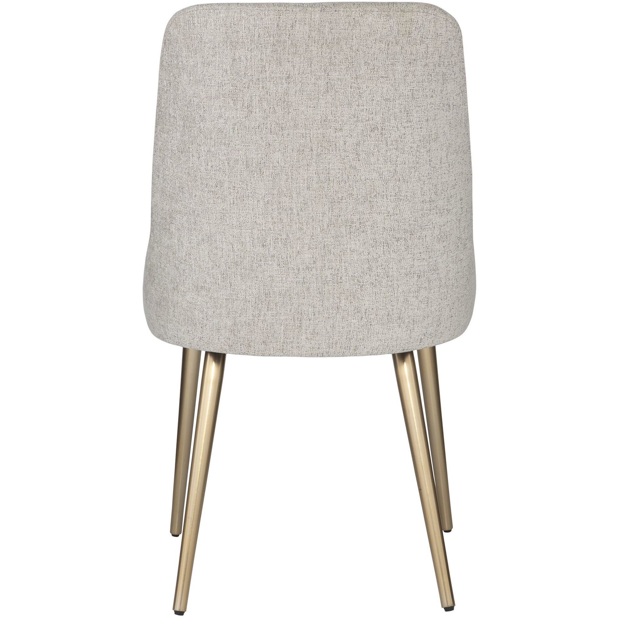Bramwell Heathered Gray Polyester and Brushed Gold Dining Chair