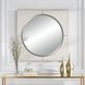 Cyprus 40 X 40 inch White Faux Shagreen Leather and Soft Gold Mirror