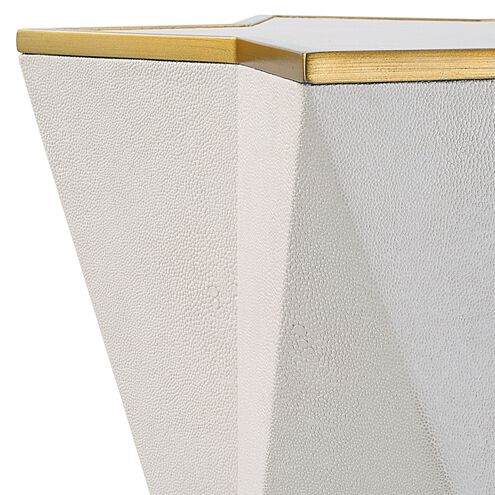 Capella 22 X 16 inch White Faux Shagreen and Gold Leaf Accent Table