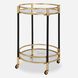 Dolly Matte Black and Gold Leaf Bar Cart