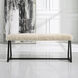 Taupo Beige Faux Sheepskin and Matte Black Bench