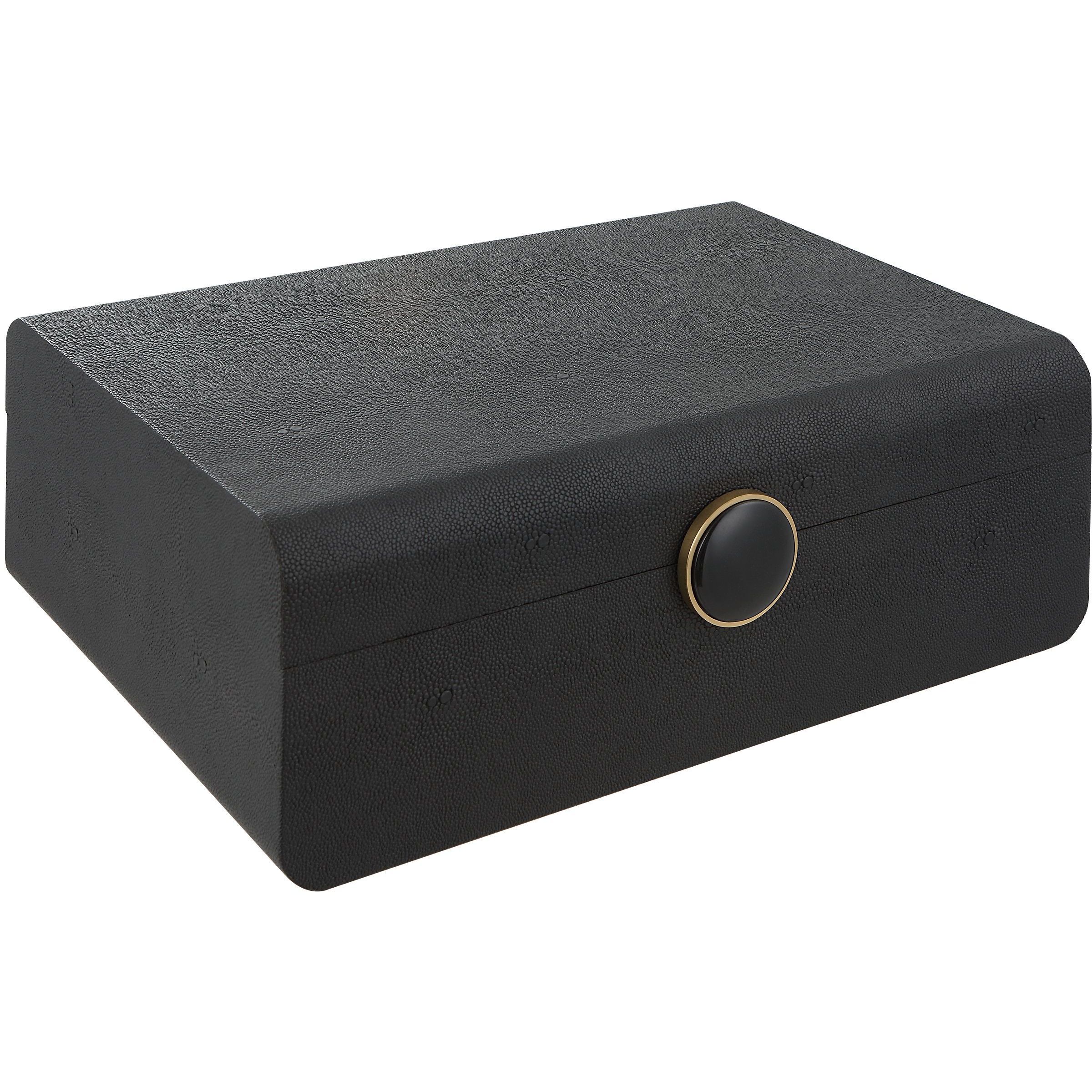 Lalique 13 inch Faux Black Shagreen Box