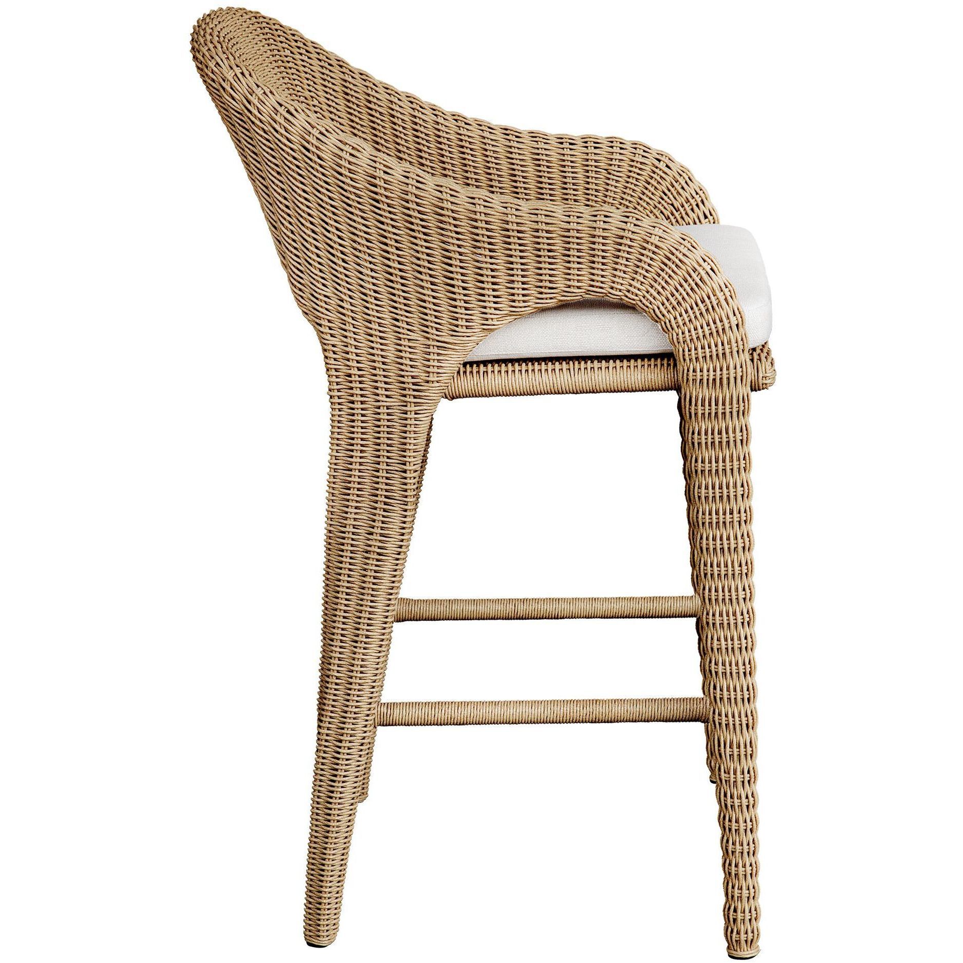 Kavali 42 inch Natural Honey and Oyster White Outdoor Barstool