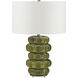Masau 27.25 inch 150 watt Moss Green Glaze and Antique Brass Table Lamp Portable Light