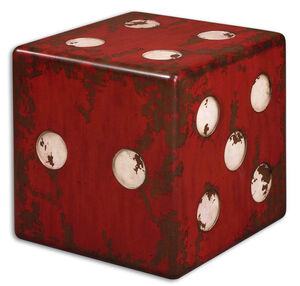 Dice 18.75 X 18.75 inch Burnt Red Accent Table