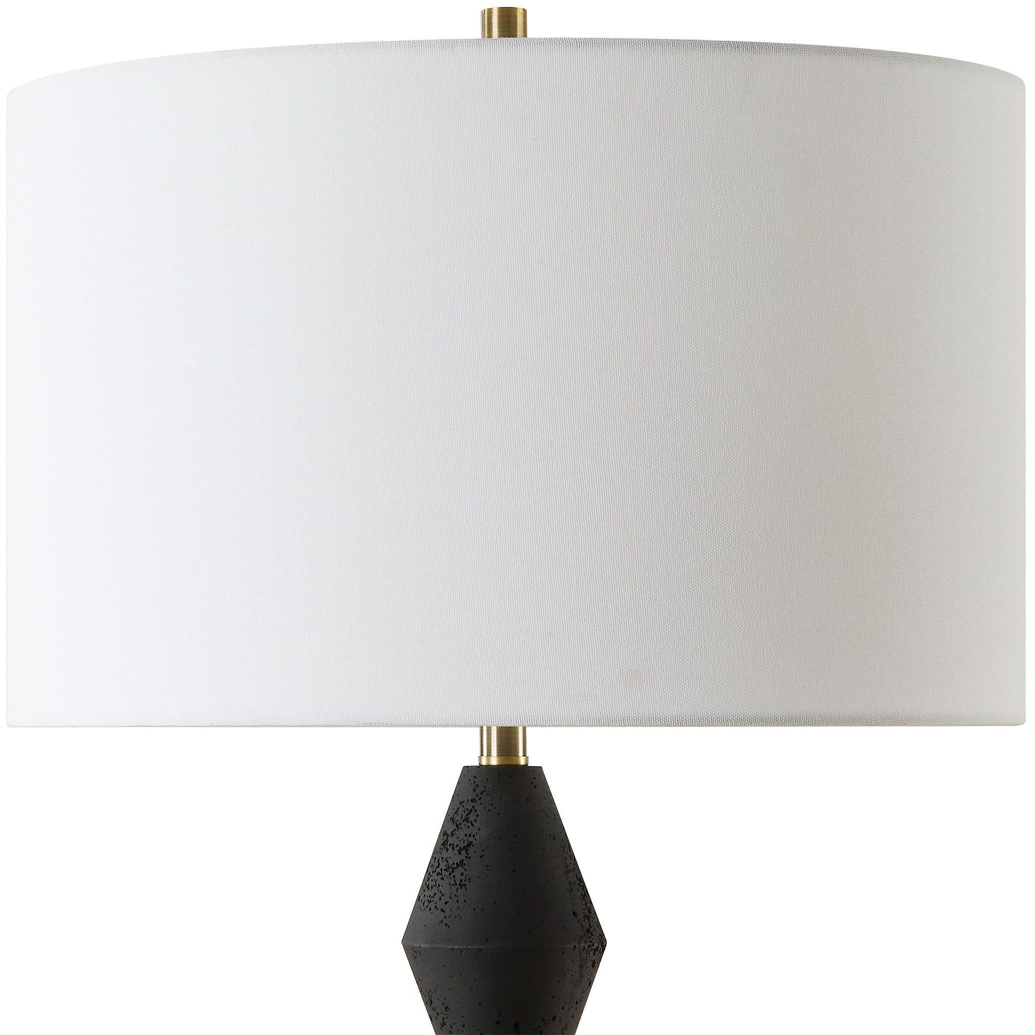 Threefold 29.75 inch 150.00 watt Black Stone and Antique Brass Table Lamp Portable Light