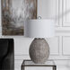 Cyprien 27 inch 150.00 watt Brushed Rustic Gray and Crackled Gloss White Table Lamp Portable Light