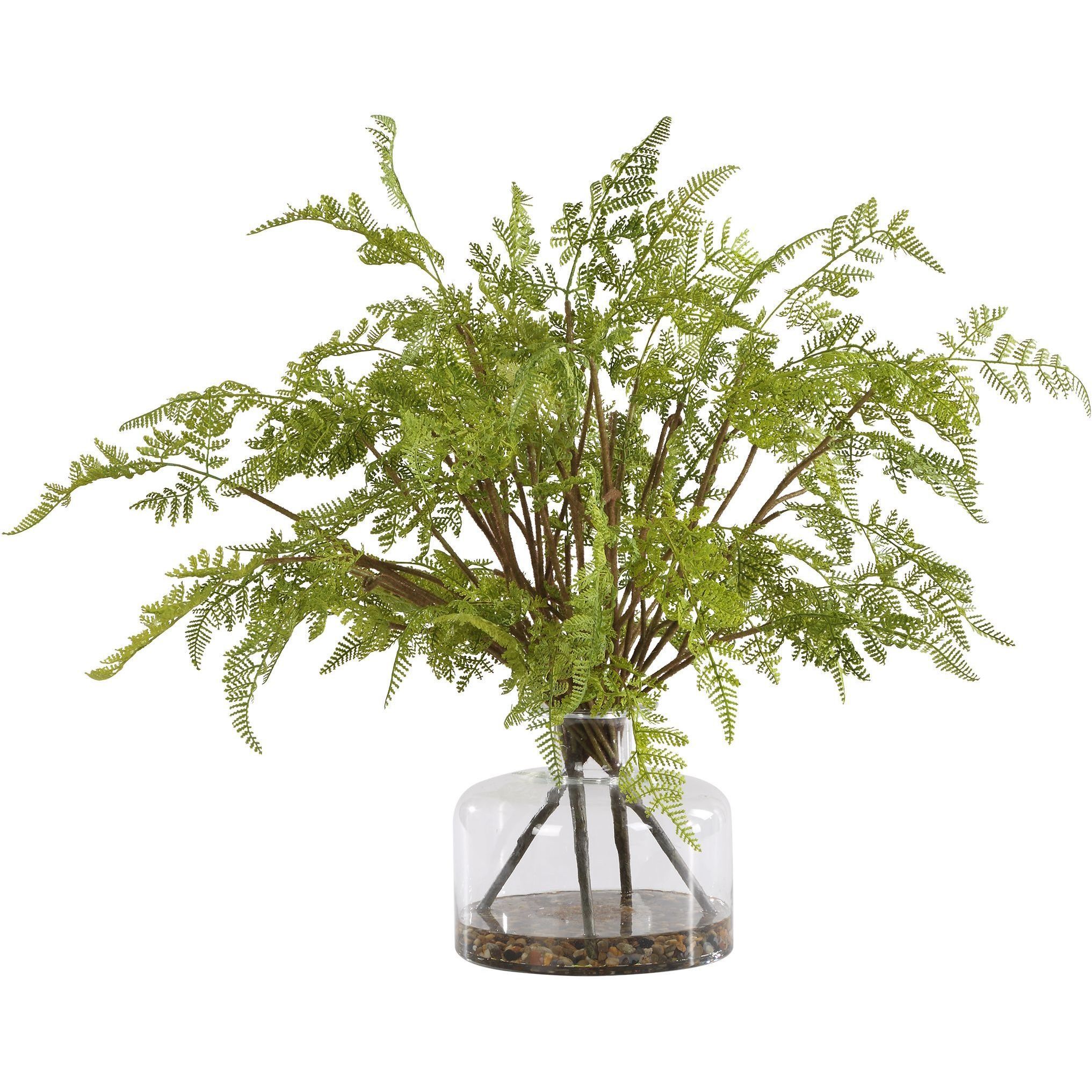 Woodland Fern Green and Clear Centerpiece