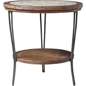 Saskia 24 X 24 inch Fruitwood with Aged Ivory and Gray Side Table