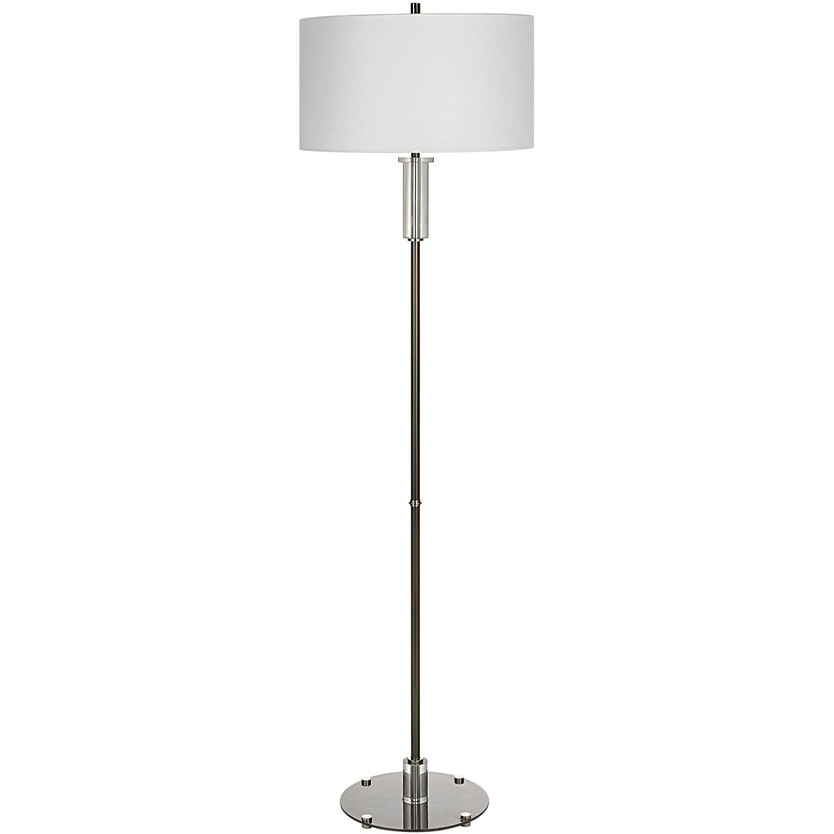 Aurelia 65 inch 150.00 watt Polished Nickel and Crystal Floor Lamp Portable Light