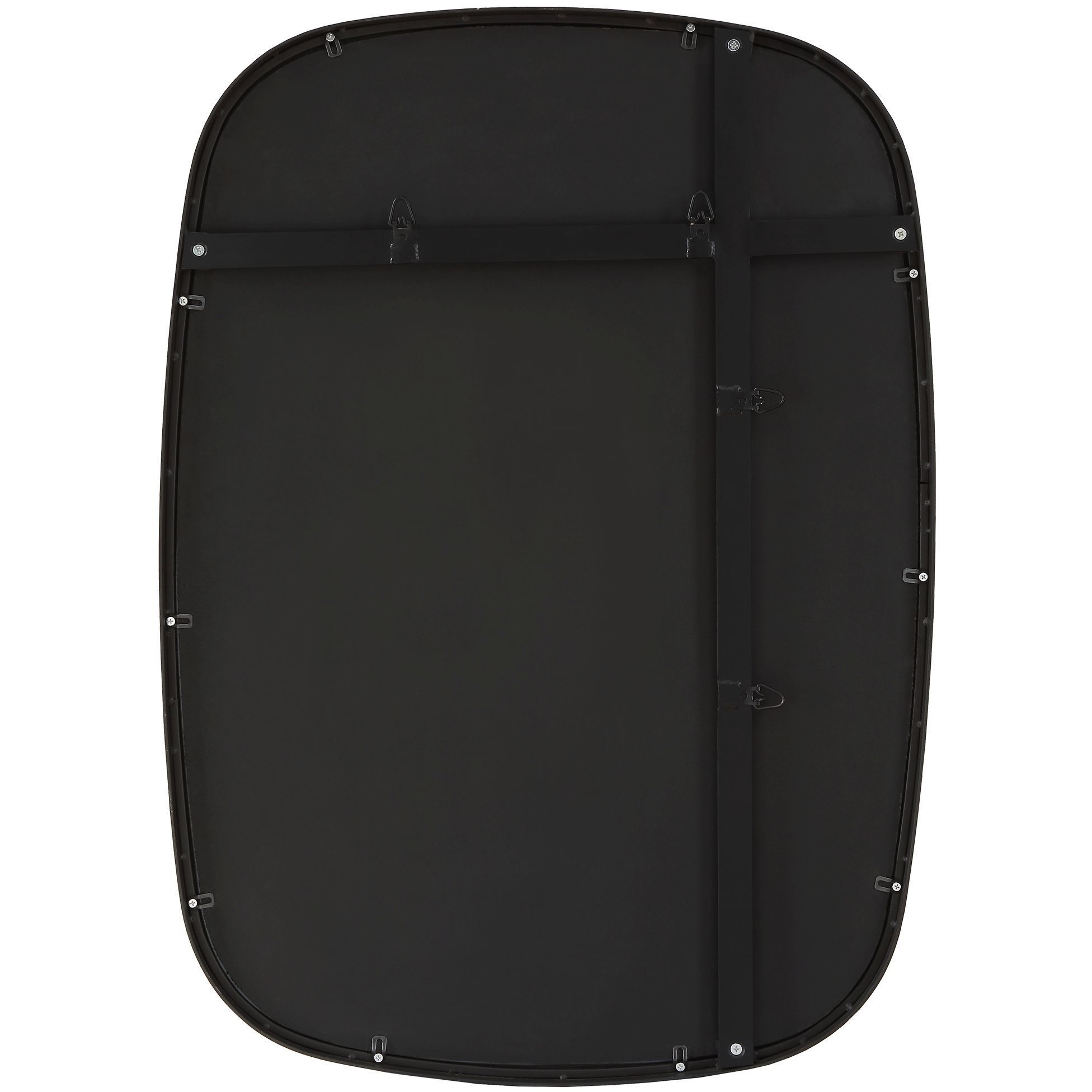 Benedo 36 X 26 inch Matte Black and Plated Brass Mirror