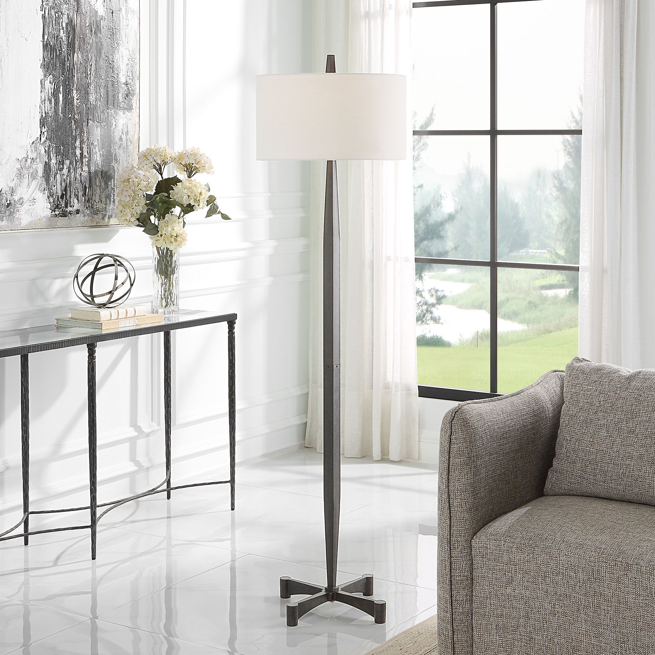 Counteract 67 inch 150.00 watt Aged Black Floor Lamp Portable Light